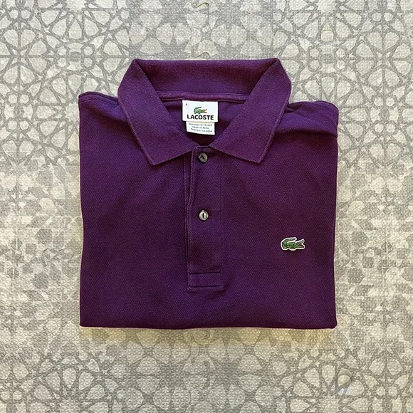 Lacoste Shirts Mens Lacoste Pique Polo Shirt Purple Sz